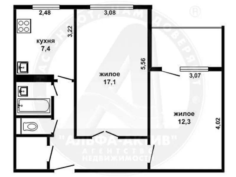 2-комн. квартира,  Брест,  Октябр. Революции ул. s111467 2