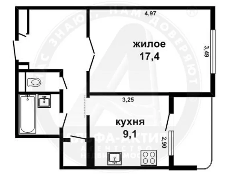 1-комн. квартира,  Брест,  Сябровская ул.,  1993 г.п. s141655 6