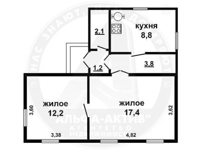 Жилой дом. г. Брест. Брус / шифер. 1 этаж. Общ. - 45, 5 кв.м. d150917 2