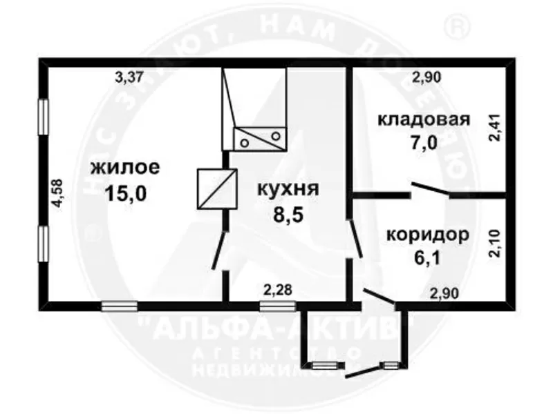 Жилой дом 1947 г.п. Брестский р-н. Брус / шифер. 1 этаж. d150533 9