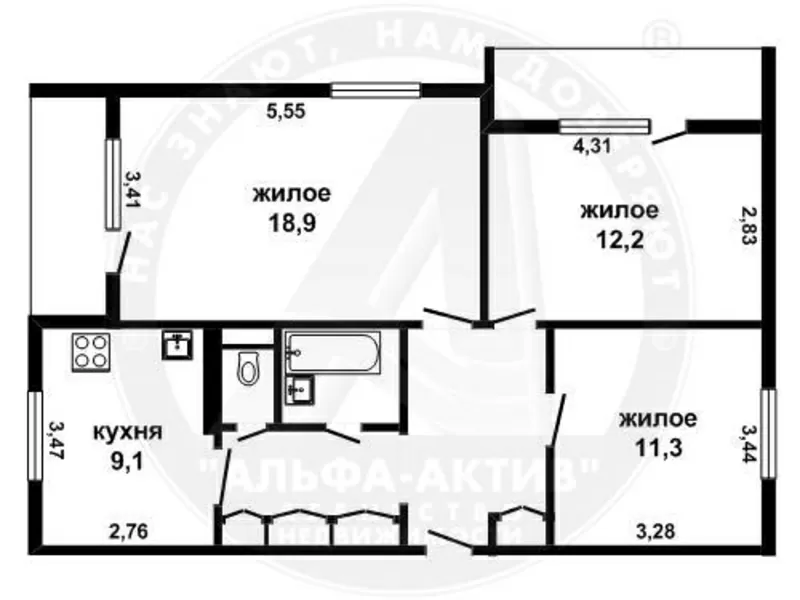 3-комн. квартира,  Брестский р-он,  д.Ковердяки. s151986 11