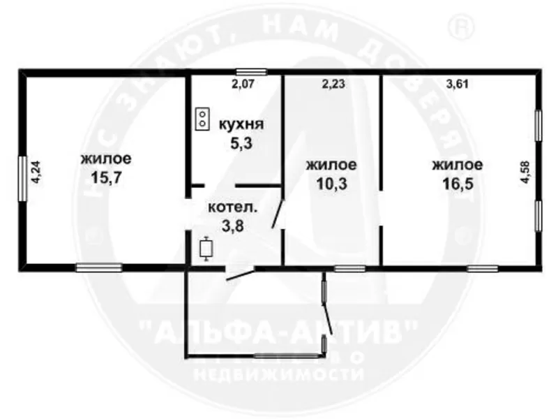 Жилой дом 1947 г.п. Брестский р-н. Брус / шифер. 1 этаж. d150845 7