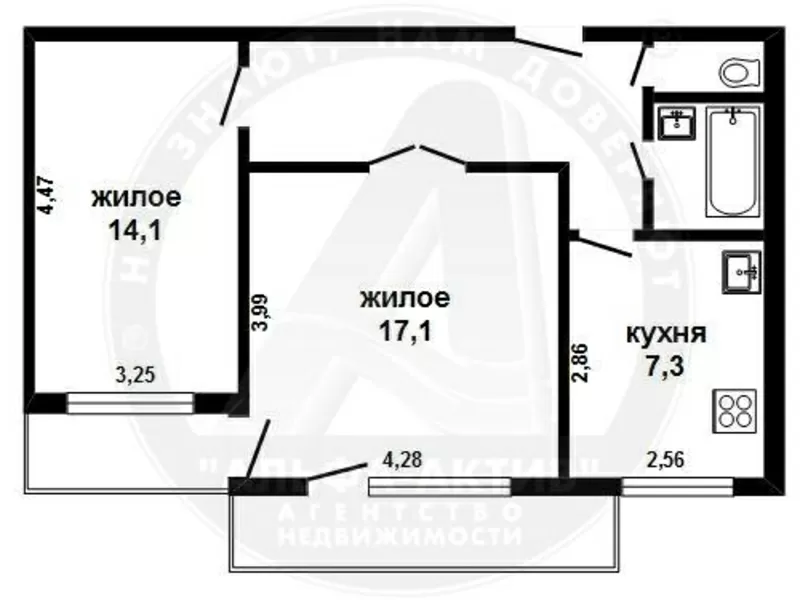 2-комн. квартира,  Брест,  Московская ул.,  1976 г.п.,  7/9 кирп. s150255 13