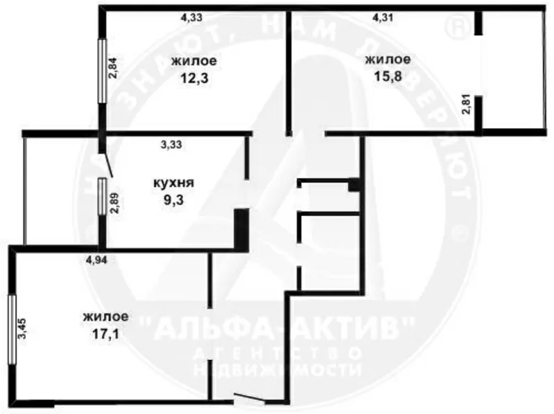 3-комн. квартира,  Брест,  Волгоградская ул.,  2007 г.п. s141800 9