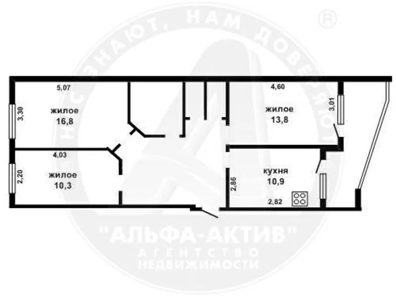 3-комн. квартира,  Брест,  Машерова пр-т,  2001 г.п.,  4/4 кирп. s132190 7