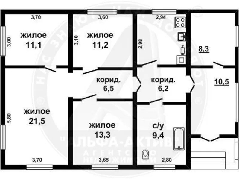 Дом жилой. г. Брест. Блок / кирпич / шифер. 1 этаж. s121376 2