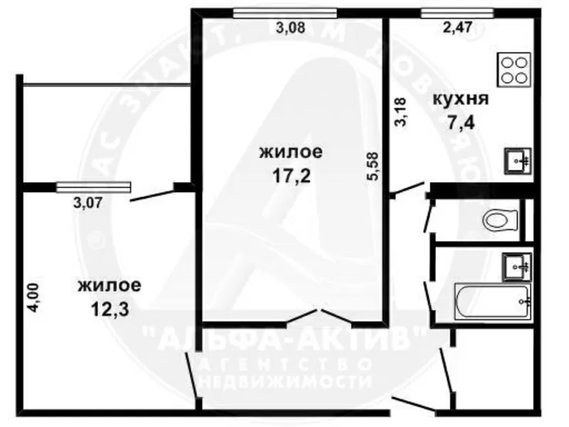 2-комн. квартира,  Брест,  Октябр. Революции ул.,  1990 г.п. s141000 9