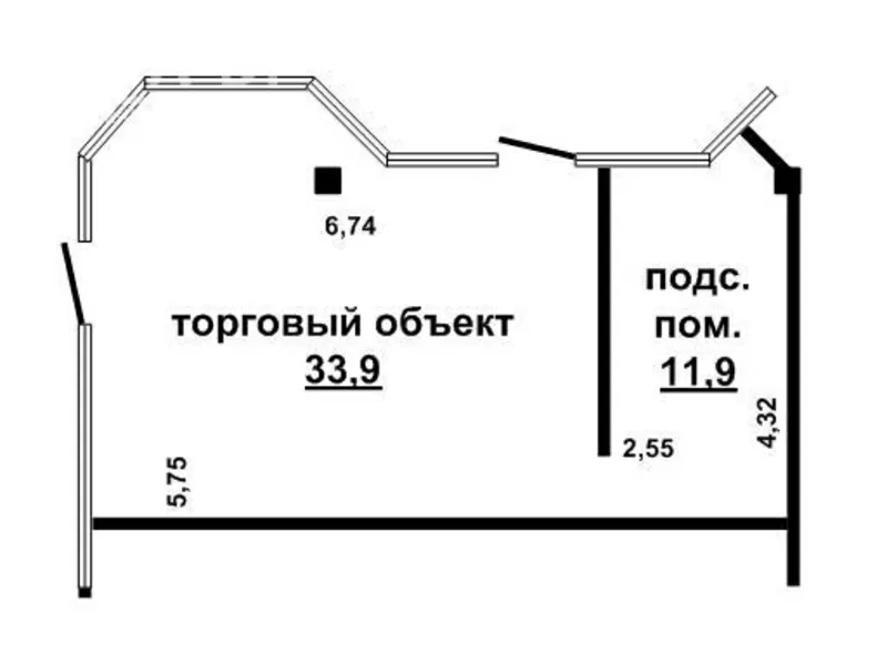 Торговое помещение в собственность 45, 8 кв.м. в г.Бресте. p140407