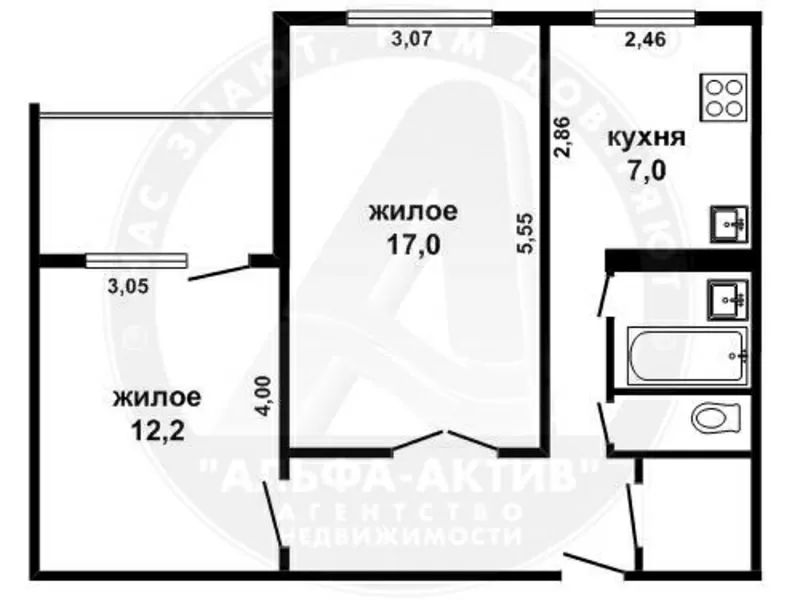 2-комн. квартира,  Брест,  Защит. Отечества ул.,  1986 г.п. s150899 7