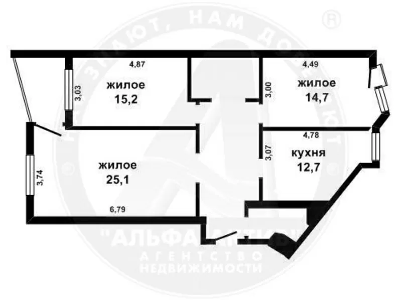 3-комн. квартира,  Брест,  Маяковского ул.,  2009 г.п.,  6/6 кирп. s140062 9