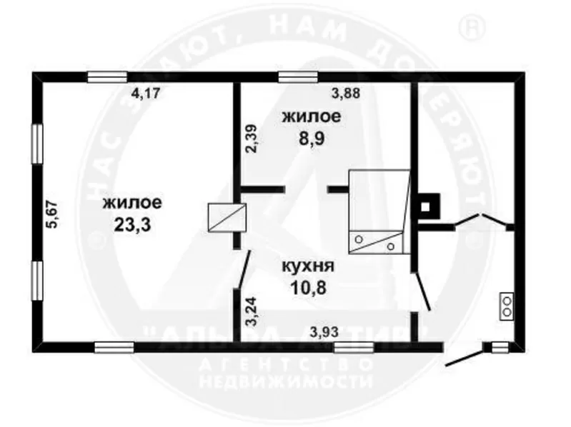 Жилой дом. Брестский р-н. Брус / шифер. 1 этаж. s132801 4