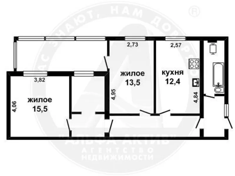 2-комн. квартира,  Брест,  Северный 8-ой пер.,  1957 г.п. s151302 9