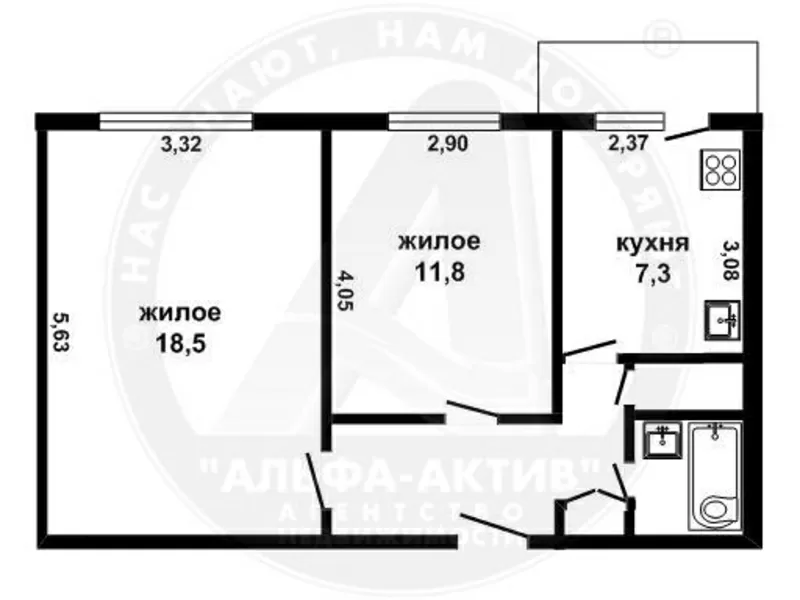 2-комн. квартира,  Брест,  Московская ул.,  1971 г.п.,  9/9 кирп. s141017 5