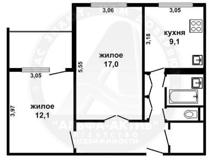 2-комн. квартира,  Брест,  Орловская ул.,  1988 г.п. s131921 6