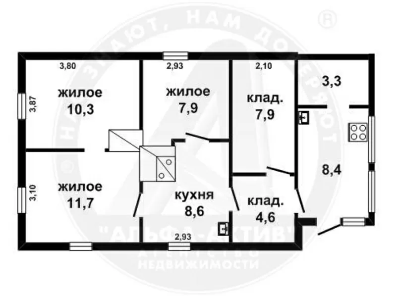 Дом жилой. г. Каменец. Брус,  кирпич / шифер. 1 этаж. d140231 6