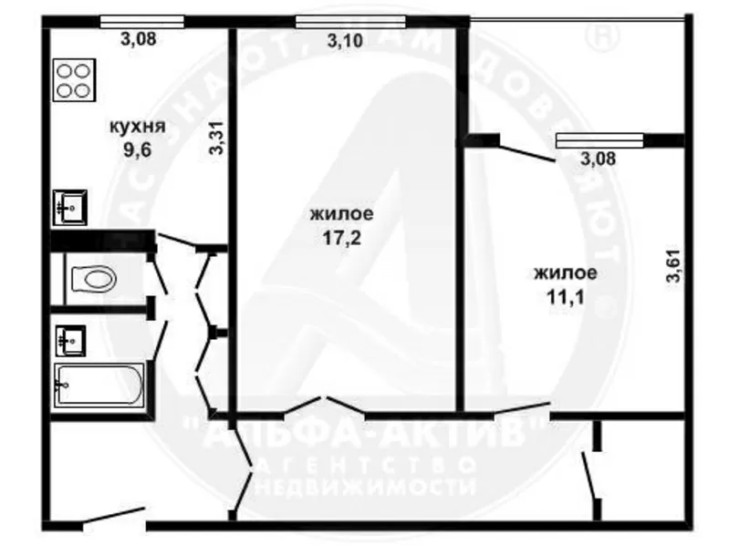 2-комн. квартира,  Брест,  Орловская ул.,  1985 г.п. s120535 5