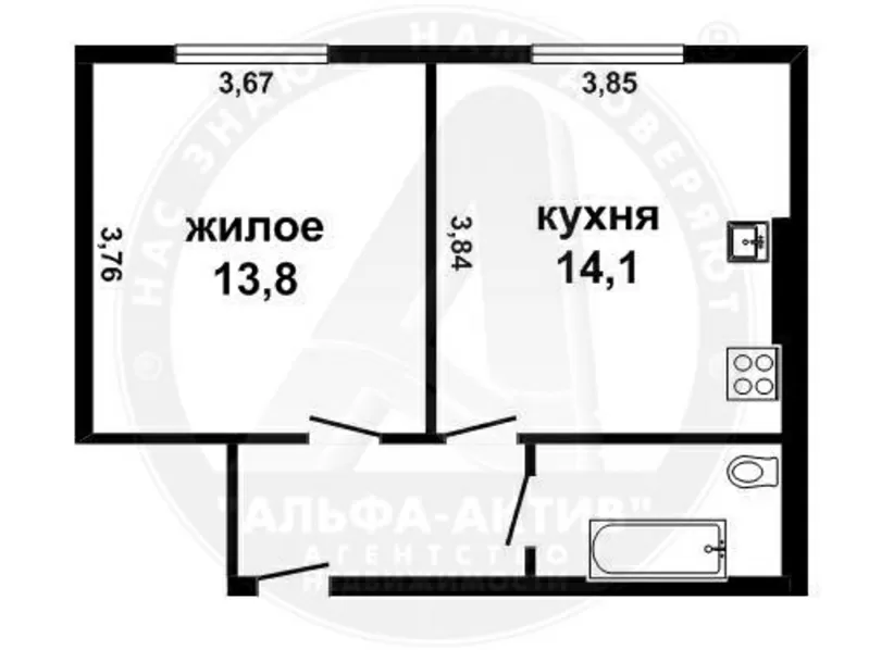 1-комн. квартира,  Брест,  Рокоссовского ул.,  1936 г.п. s132121 2