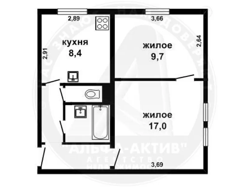 2-комн. квартира,  Брест,  Карла Маркса ул.,  1959 г.п. s141095 11