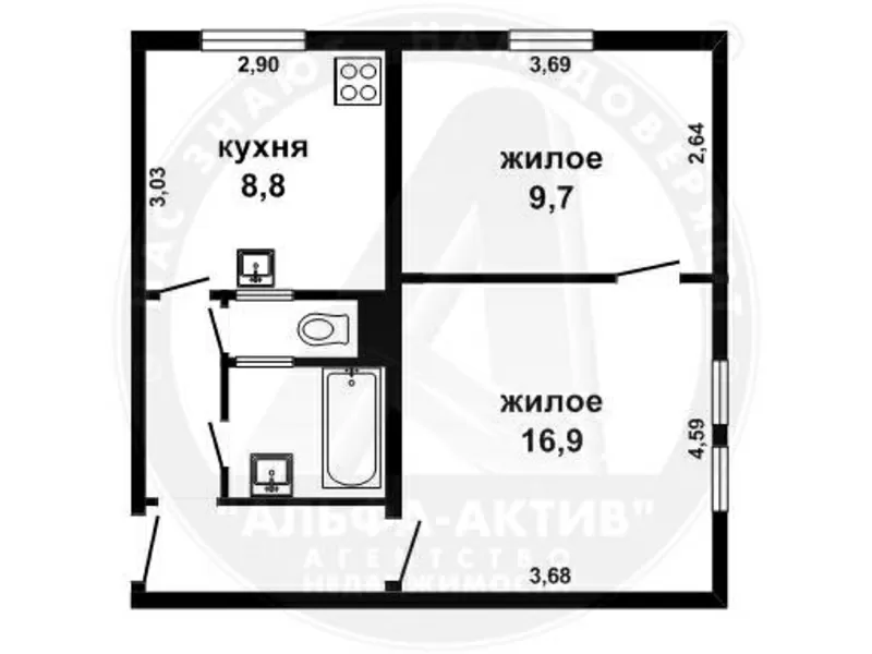 2-комн. квартира,  Брест,  Карла Маркса ул.,  1956 г.п. s141125 13