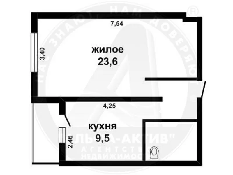 1-комн. квартира,  Брест,  28 Июля ул.,  2013 г.п.,  2/12 кирп. s141532 3