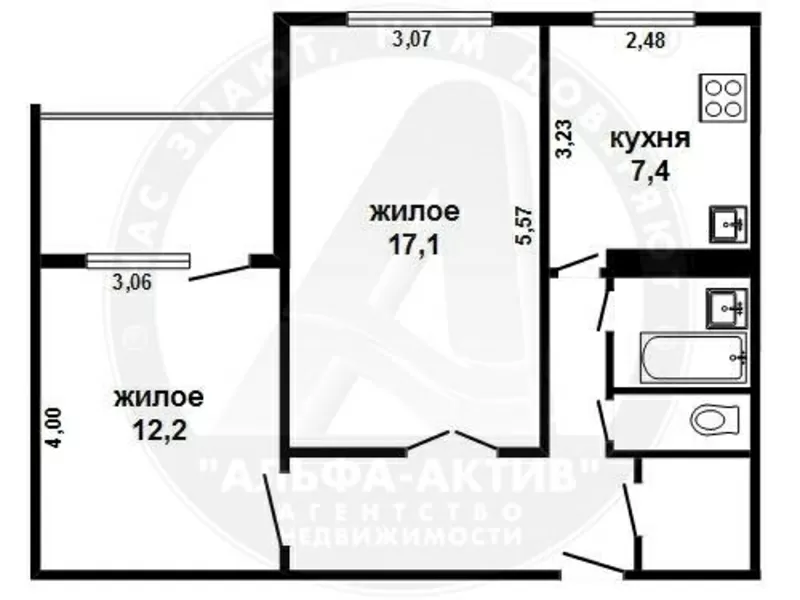 2-комн. квартира,  Брест,  Октябр. Революции ул.,  1989 г.п. s150592 4