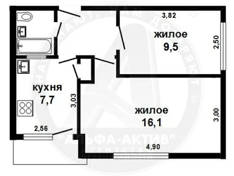 2-комн. квартира,  Брест,  Шевченко бул.,  1964 г.п.,  6/9 кирп. s151289 7