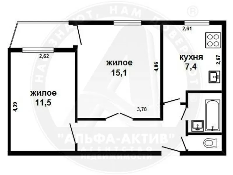 2-комн. квартира,  Брест,  Скрипникова ул.,  1990 г.п.,  5/5 кирп. s151066 5