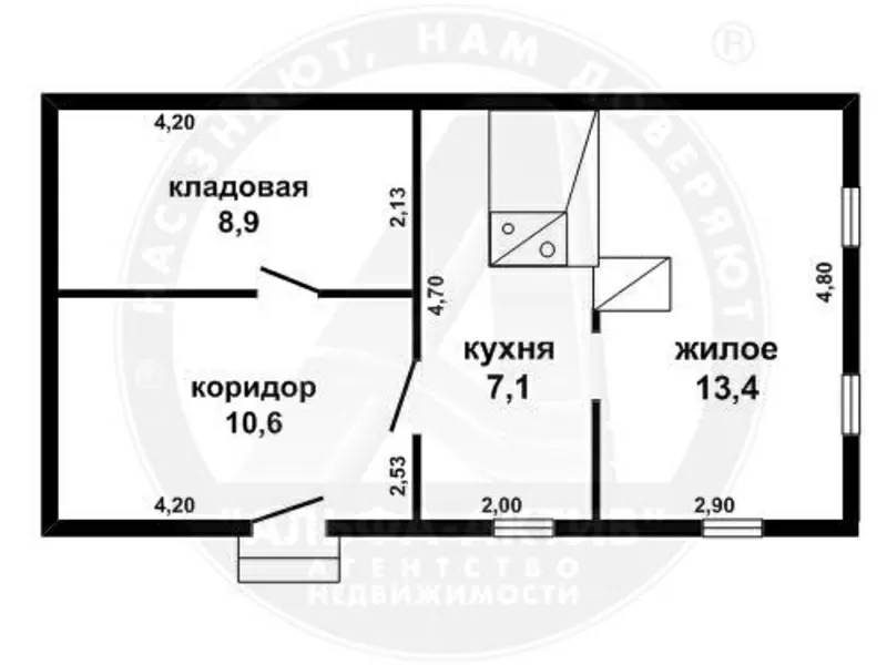 Жилой дом 1957 г.п. Брестский р-н. Брус / шифер. 1 этаж. d150685 3