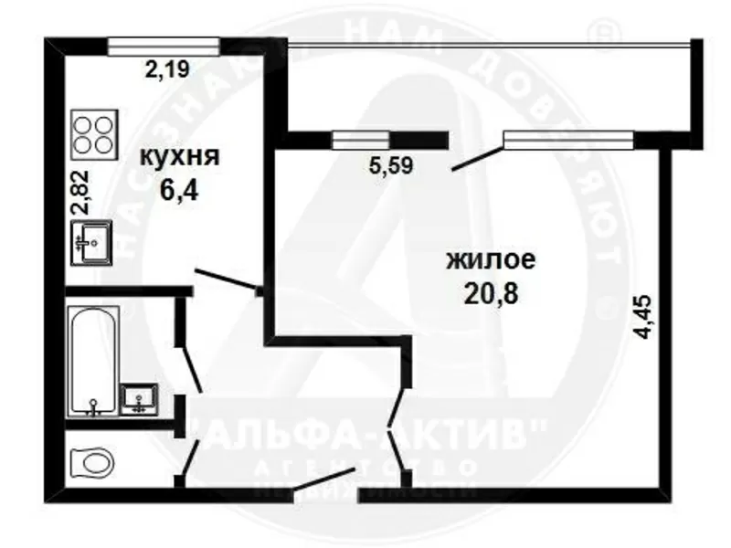 1-комн. квартира,  Брест,  Солнечная ул.,  1985 г.п.,  4/5 кирп. s151745 4