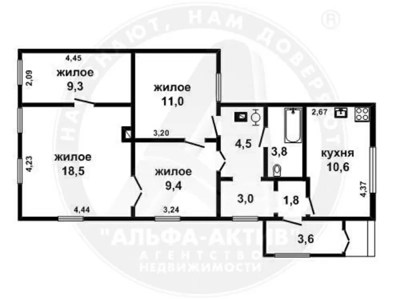 Квартира в доме. г. Брест. Центр. Блок,  брус / шифер. 1 этаж. d140222 11