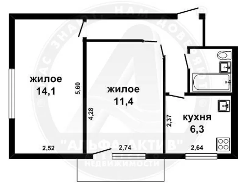 2-комн. квартира,  Брест,  Карла Маркса ул.,  1962 г.п. s151681 6