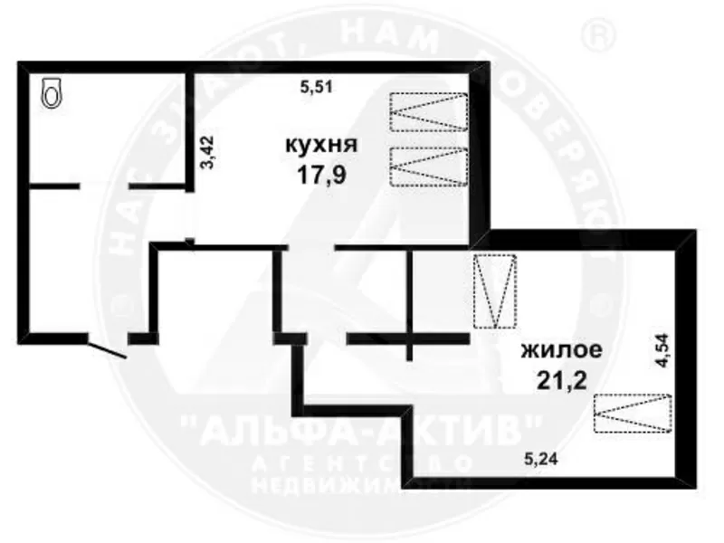 1-комн. квартира,  Брест,  Карла Маркса ул.,  4/4 кирп. s152056 9