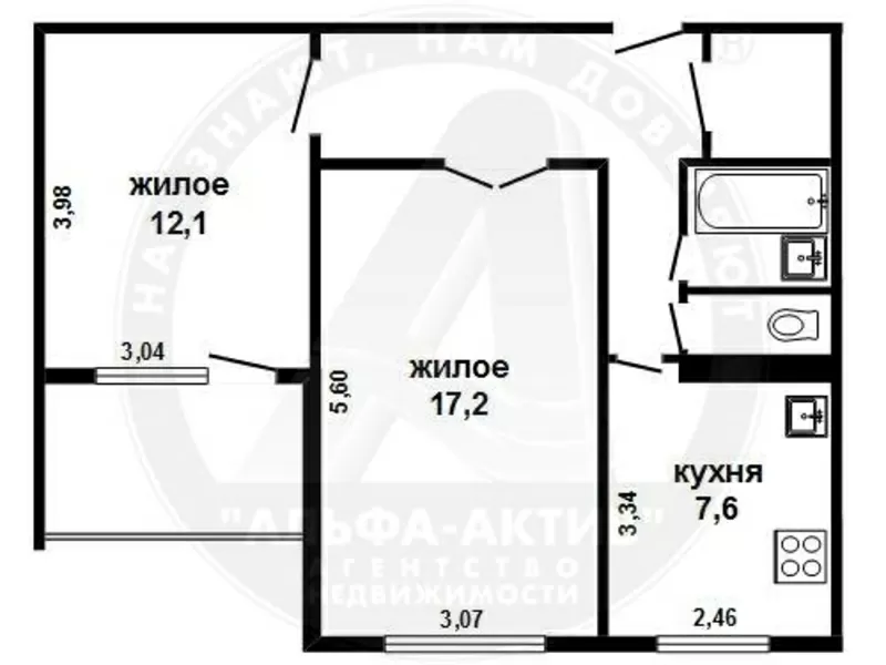 2-комн. квартира,  Камерецкий р-он,  п. Беловежский,  Ленина ул. s151988 9