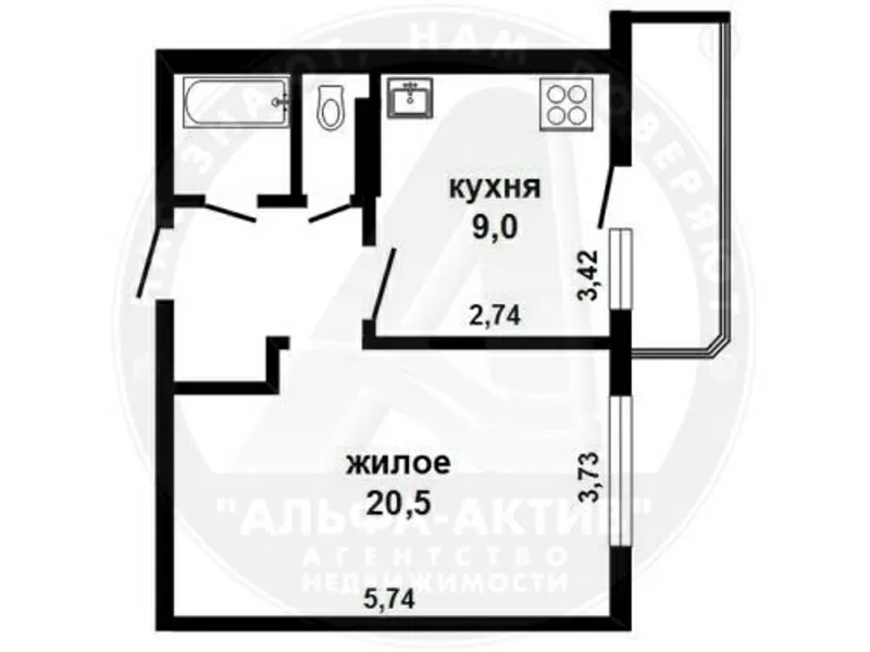 1-комн. квартира,  Брест,  Московская ул.,  2008 г.п. s151817 2