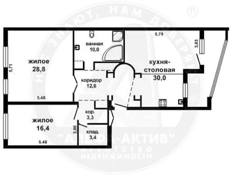 2-комн. квартира,  Брест,  Машерова пр-т,  2001 г.п.,  2/4 кирп. s150512 7