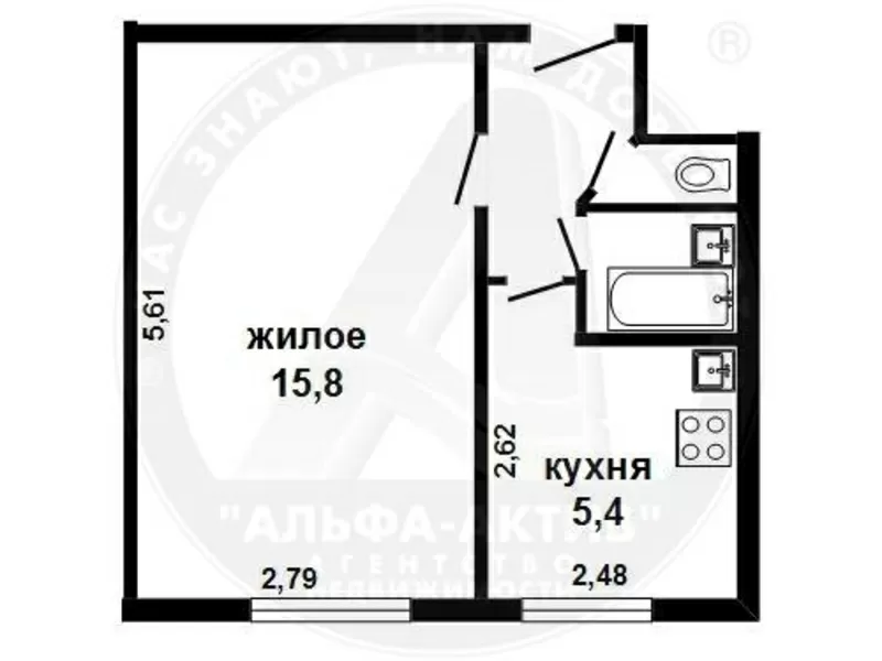 1-комн. квартира,  Брест,  Интернациональная ул.,  1965 г.п. s151896 7