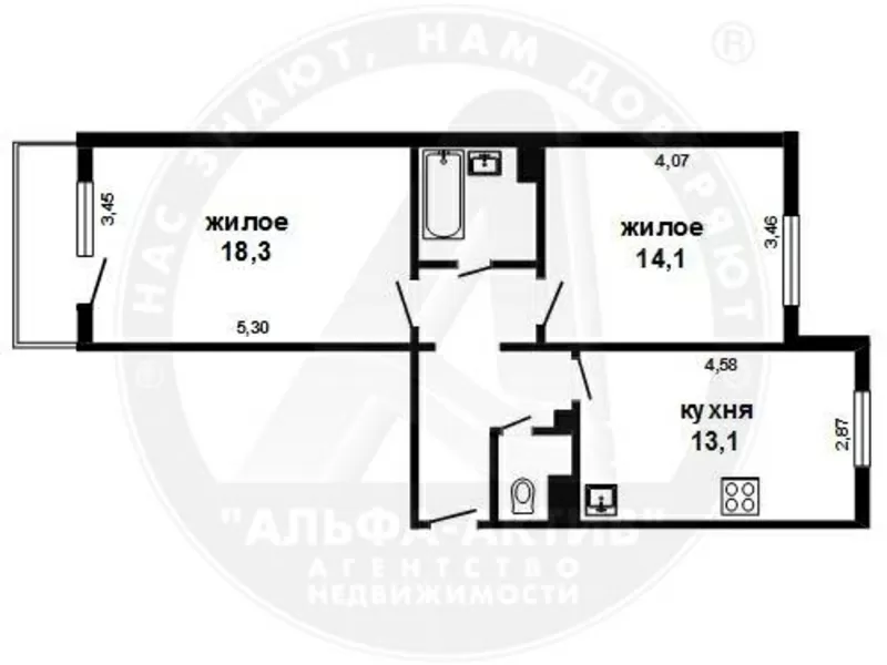 2-комн. квартира,  Брест,  Янки Купалы ул.,  1998 г.п. s150834 2