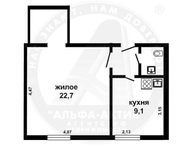 1-комн. квартира,  Брест,  ГОБК ул.,  1956 г.п.,  2/2 кирп. s150675 2