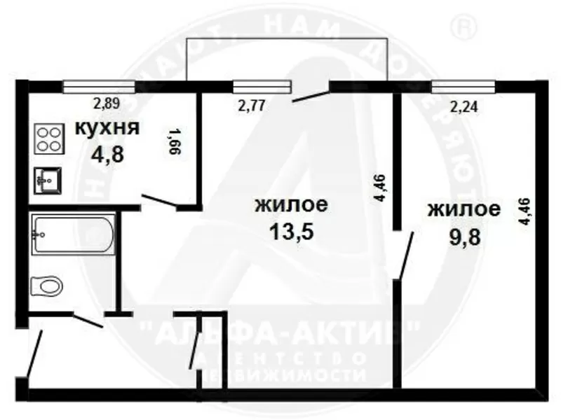 2-комн. квартира,  В. Хоружей,  35, 2/23, 3/4, 8,  хороший ремонт. s151535 12