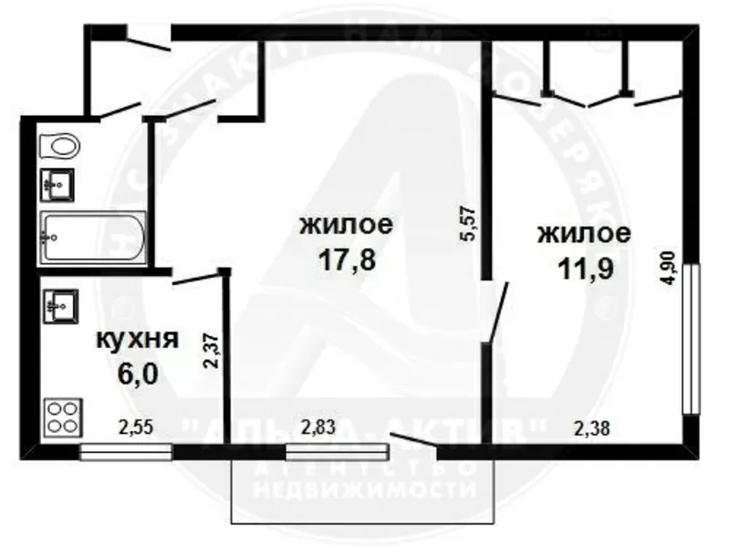 2-комн. квартира,  Брест,  Советская ул.,  1964 г.п.,  4/5 кирп. s151952 10