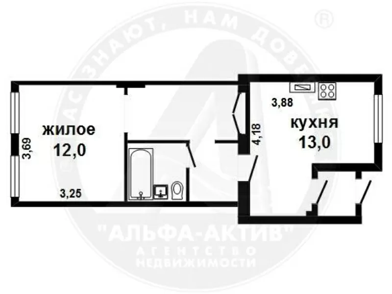 1-комн. квартира,  Сов. Пограничников,  1917 г.п.,  38, 2/12/13. s151509 2