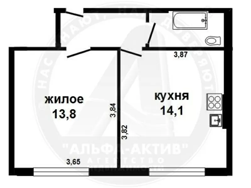 1-комн. квартира,  Брест,  Защит. Отечества ул.,  1936 г.п. s150801 5