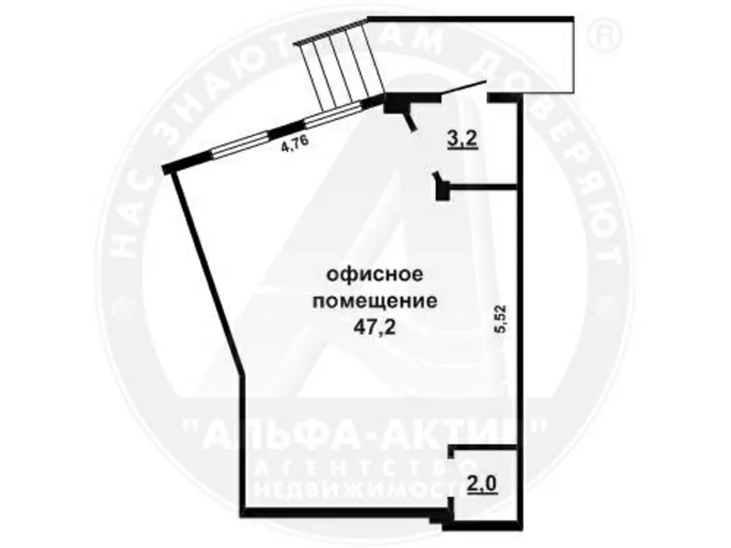 Административно-торговое помещение в собственность,  52, 4 кв.м. p150368 2