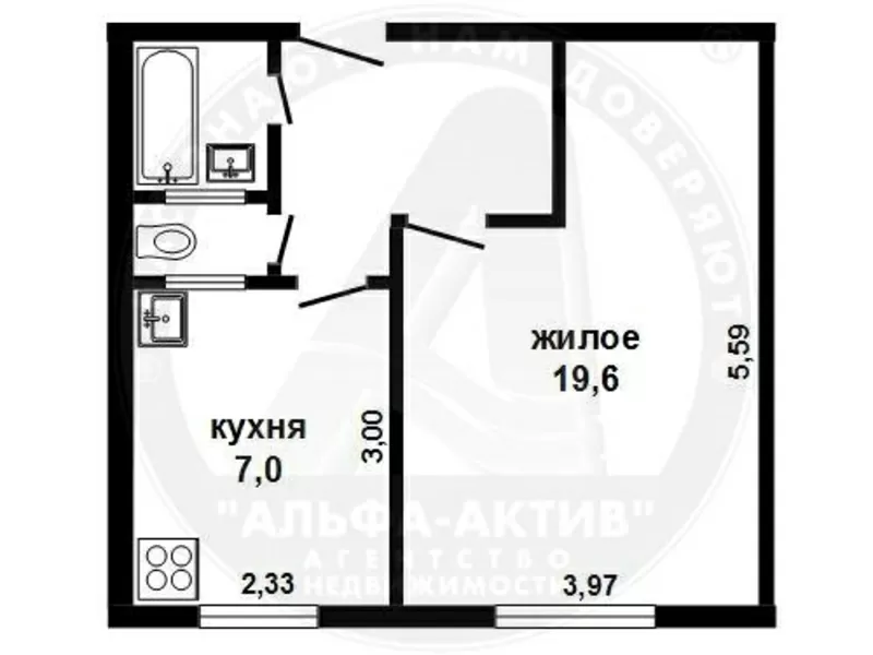 1-комн. квартира,  наб. Фр.Скорины,  2/5 кирп,  34, 6/19, 56/6, 99. s151540 4