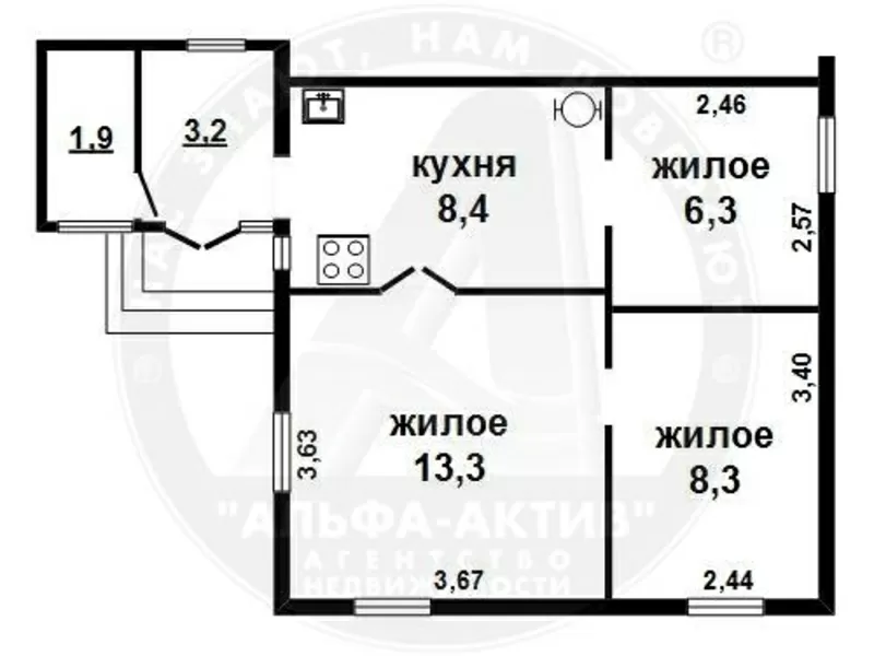 Квартира в блокированном жилом доме 1953 г.п. г. Брест. d150875 7