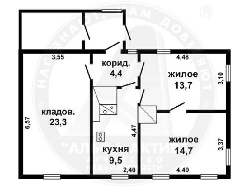 Жилой дом 1938 г.п. Брестский р-н. Брус / шифер. 1 этаж. d150822 5