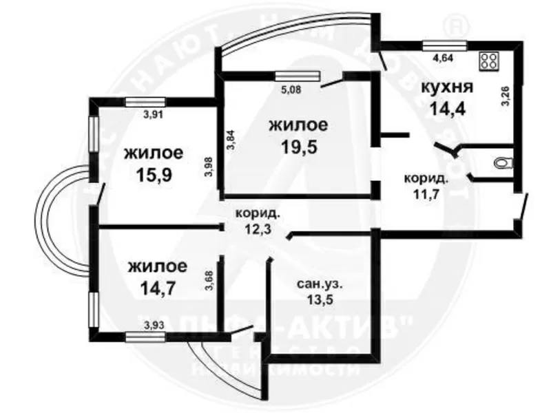 3-комн. квартира,  Брест,  Высокая ул.,  2014 г.п. s141662 5