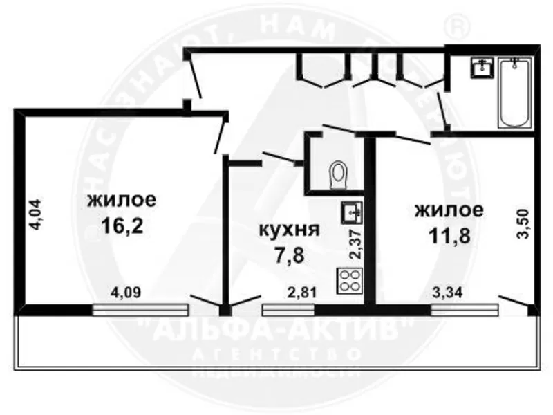 2-комн. квартира,  Брест,  Космонавтов бульвар,  1980 г.п. s151371 2