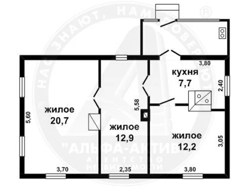 Жилой дом. г. Брест. Брус / шифер. 1 этаж. Общ. - 65, 6 кв.м. d150577 5