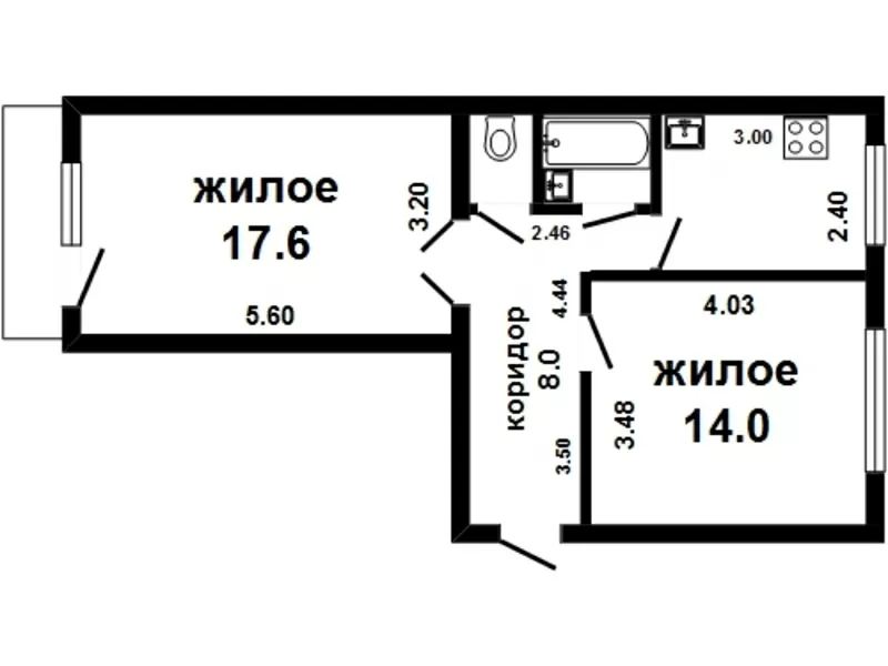 2-комн. квартира (14 км. от Бреста)